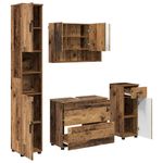 Casa si Gradina - Mobilier - Seturi de mobilier - Seturi baie - Set de mobilier pentru baie 4 pcs Lemn vechi 30 x 35 x 192 cm - Infinity.ro