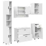 Casa si Gradina - Mobilier - Seturi de mobilier - Seturi baie - Set de mobilier pentru baie cu raft 5 pcs Alb 30 x 35 x 192 cm - Infinity.ro