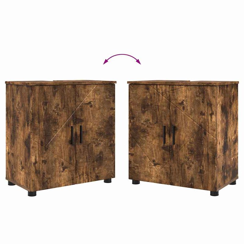 Casa si Gradina - Mobilier - Mobilier baie - Corpuri baie - Set de mobilier pentru baie 3 pcs Stejar afumat 61 x 35 x 64 cm - Infinity.ro