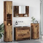 Casa si Gradina - Mobilier - Seturi de mobilier - Seturi baie - Set de mobilier pentru baie 4 pcs Lemn vechi 30 x 35 x 192 cm - Infinity.ro
