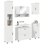 Casa si Gradina - Mobilier - Seturi de mobilier - Seturi baie - Set de mobilier pentru baie cu raft 5 pcs Alb 30 x 35 x 192 cm - Infinity.ro