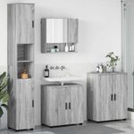 Casa si Gradina - Mobilier - Mobilier baie - Corpuri baie - Set de mobilier pentru baie 4 pcs sonoma gri 61 x 35 x 64 cm - Infinity.ro