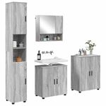 Casa si Gradina - Mobilier - Mobilier baie - Corpuri baie - Set de mobilier pentru baie 4 pcs sonoma gri 61 x 35 x 64 cm - Infinity.ro