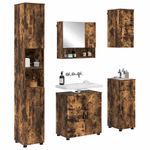 Casa si Gradina - Mobilier - Mobilier baie - Corpuri baie - Set de mobilier pentru baie 5 pcs Stejar afumat 61 x 35 x 64 cm - Infinity.ro