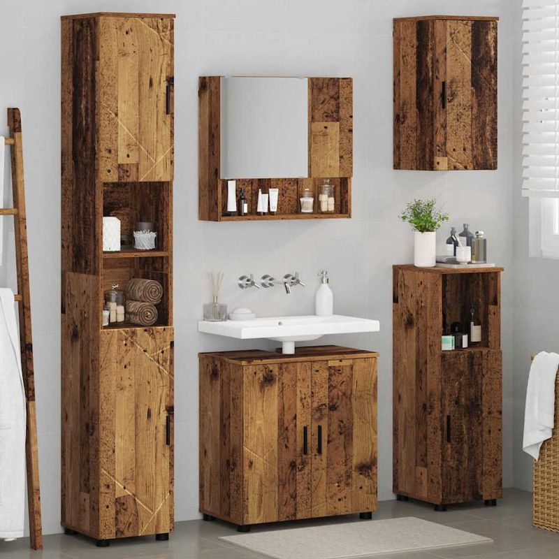 Casa si Gradina - Mobilier - Mobilier baie - Corpuri baie - Set de mobilier pentru baie 5 pcs Lemn vechi 61 x 35 x 64 cm - Infinity.ro