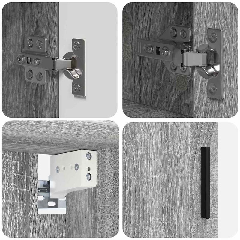 Casa si Gradina - Mobilier - Mobilier baie - Corpuri baie - Set de mobilier pentru baie 4 pcs sonoma gri 61 x 35 x 64 cm - Infinity.ro