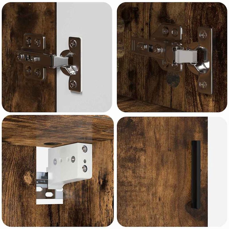 Casa si Gradina - Mobilier - Mobilier baie - Corpuri baie - Set de mobilier pentru baie 5 pcs Stejar afumat 61 x 35 x 64 cm - Infinity.ro