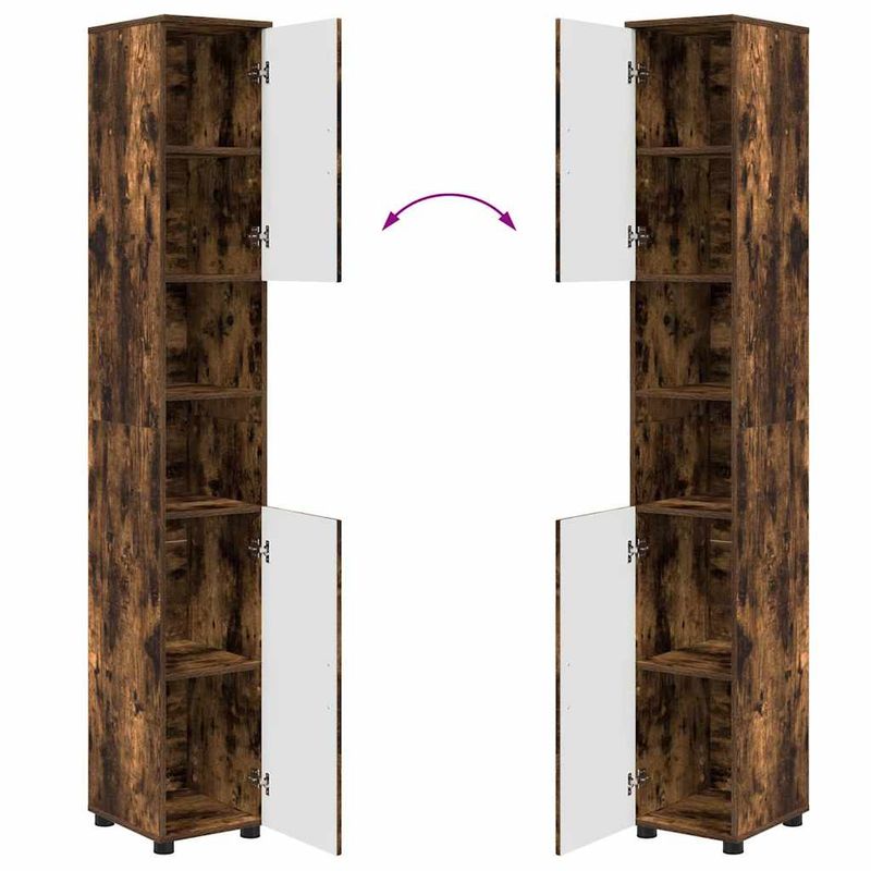 Casa si Gradina - Mobilier - Mobilier baie - Corpuri baie - Set de mobilier pentru baie 5 pcs Stejar afumat 61 x 35 x 64 cm - Infinity.ro