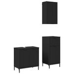 Casa si Gradina - Mobilier - Seturi de mobilier - Seturi baie - Set de mobilier pentru baie 3 pcs Negru 39.5 x 36 x 88 cm - Infinity.ro