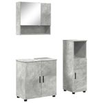 Casa si Gradina - Mobilier - Mobilier baie - Corpuri baie - Set de mobilier pentru baie 3 pcs Gri beton 61 x 35 x 64 cm - Infinity.ro