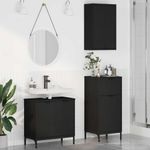 Casa si Gradina - Mobilier - Seturi de mobilier - Seturi baie - Set de mobilier pentru baie 3 pcs Negru 39.5 x 36 x 88 cm - Infinity.ro