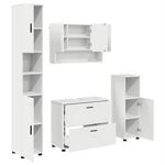 Casa si Gradina - Mobilier - Seturi de mobilier - Seturi baie - Set de mobilier pentru baie cu raft 4 pcs Alb 30 x 35 x 192 cm - Infinity.ro