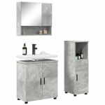 Casa si Gradina - Mobilier - Mobilier baie - Corpuri baie - Set de mobilier pentru baie 3 pcs Gri beton 61 x 35 x 64 cm - Infinity.ro