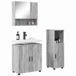 Casa si Gradina - Mobilier - Mobilier baie - Corpuri baie - Set de mobilier pentru baie 3 pcs sonoma gri 61 x 35 x 64 cm - Infinity.ro