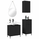 Casa si Gradina - Mobilier - Seturi de mobilier - Seturi baie - Set de mobilier pentru baie 3 pcs Negru 39.5 x 36 x 88 cm - Infinity.ro