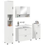 Casa si Gradina - Mobilier - Seturi de mobilier - Seturi baie - Set de mobilier pentru baie cu raft 4 pcs Alb 30 x 35 x 192 cm - Infinity.ro