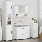 Casa si Gradina - Mobilier - Seturi de mobilier - Seturi baie - Set de mobilier pentru baie cu raft 4 pcs Alb 30 x 35 x 192 cm - Infinity.ro