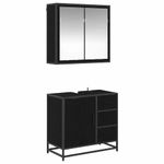Casa si Gradina - Mobilier - Seturi de mobilier - Seturi baie - Set de mobilier pentru baie 2 pcs Stejar negru 65 x 33 x 60 cm - Infinity.ro