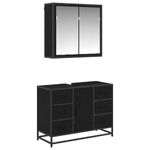 Casa si Gradina - Mobilier - Seturi de mobilier - Seturi baie - Set de mobilier pentru baie 2 pcs Stejar negru 80 x 33 x 60 cm - Infinity.ro