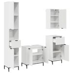 Casa si Gradina - Mobilier - Mobilier baie - Corpuri baie - Set de mobilier pentru baie Alb lucios Lemn de inginerie, Metal - Infinity.ro