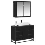 Casa si Gradina - Mobilier - Seturi de mobilier - Seturi baie - Set de mobilier pentru baie 2 pcs Stejar negru 80 x 33 x 60 cm - Infinity.ro