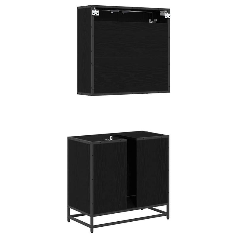 Casa si Gradina - Mobilier - Seturi de mobilier - Seturi baie - Set de mobilier pentru baie 2 pcs Stejar negru 65 x 33 x 60 cm - Infinity.ro