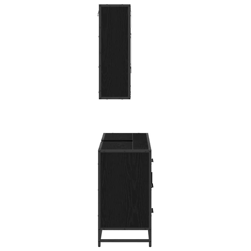Casa si Gradina - Mobilier - Seturi de mobilier - Seturi baie - Set de mobilier pentru baie 2 pcs Stejar negru 80 x 33 x 60 cm - Infinity.ro