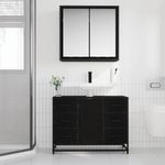 Casa si Gradina - Mobilier - Seturi de mobilier - Seturi baie - Set de mobilier pentru baie 2 pcs Stejar negru 80 x 33 x 60 cm - Infinity.ro