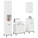 Casa si Gradina - Mobilier - Mobilier baie - Corpuri baie - Set de mobilier pentru baie Alb lucios Lemn de inginerie, Metal - Infinity.ro