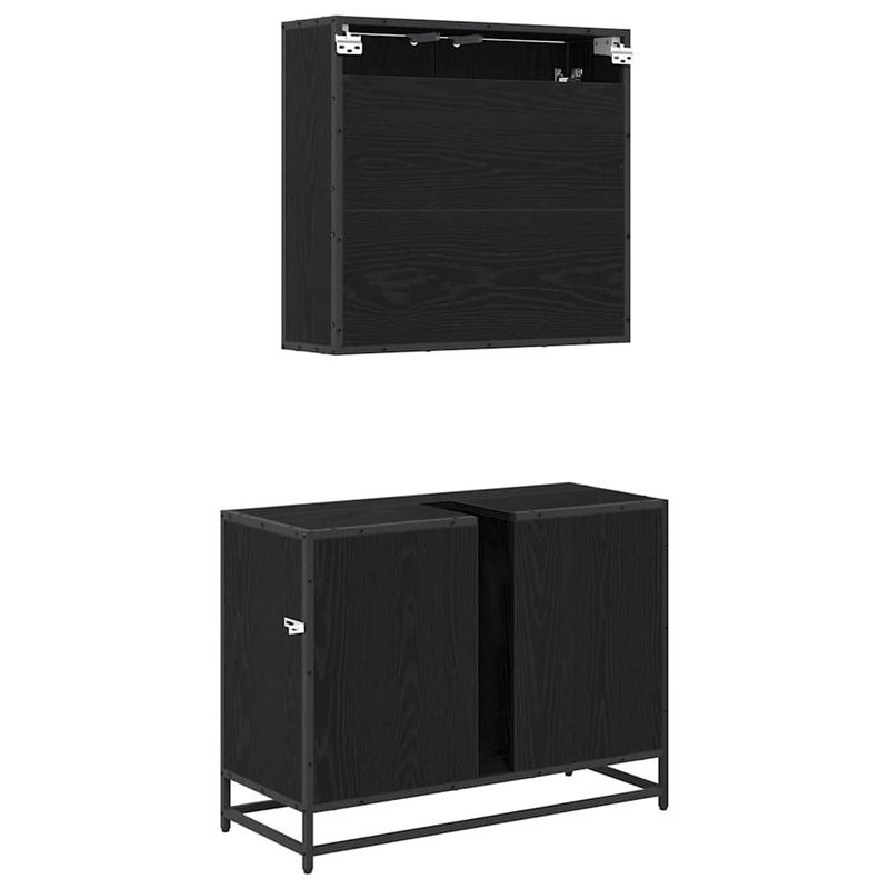 Casa si Gradina - Mobilier - Seturi de mobilier - Seturi baie - Set de mobilier pentru baie 2 pcs Stejar negru 80 x 33 x 60 cm - Infinity.ro