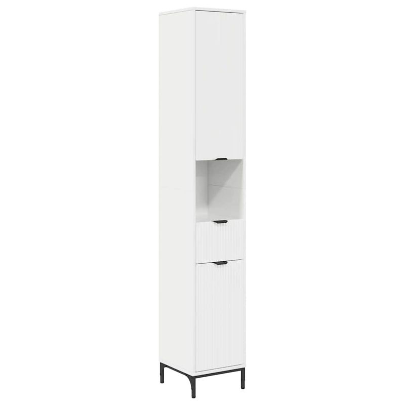 Casa si Gradina - Mobilier - Mobilier baie - Corpuri baie - Set de mobilier pentru baie Alb lucios Lemn de inginerie, Metal - Infinity.ro