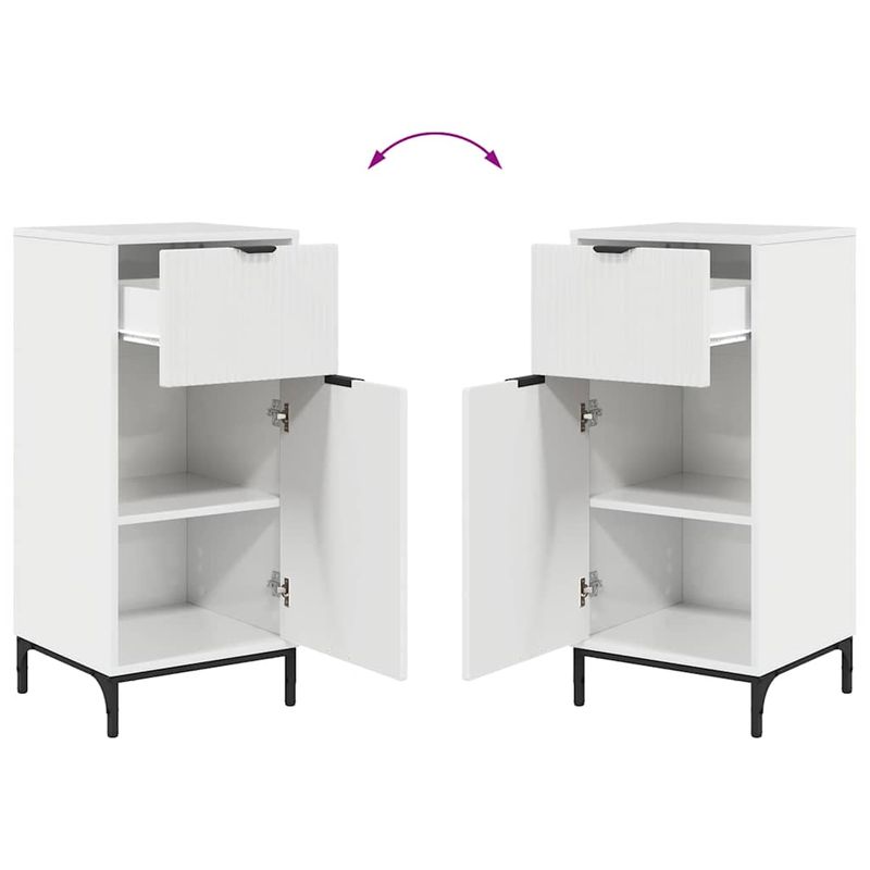 Casa si Gradina - Mobilier - Mobilier baie - Corpuri baie - Set de mobilier pentru baie Alb lucios Lemn de inginerie, Metal - Infinity.ro