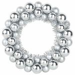 Casa si Gradina - Decoratiuni - Decoratiuni de sezon - Coronite cu globuri de Craciun 2 pcs Argintiu 33 x 33 x 7 cm - Infinity.ro