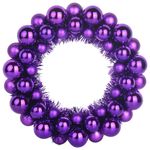 Casa si Gradina - Decoratiuni - Decoratiuni de sezon - Coronite cu globuri de Craciun 2 pcs Violet 33 x 33 x 7 cm - Infinity.ro