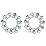 Casa si Gradina - Decoratiuni - Decoratiuni de sezon - Coronite cu globuri de Craciun 2 pcs Alb si Argintiu - Infinity.ro