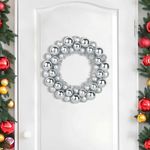 Casa si Gradina - Decoratiuni - Decoratiuni de sezon - Coronite cu globuri de Craciun 2 pcs Argintiu 33 x 33 x 7 cm - Infinity.ro