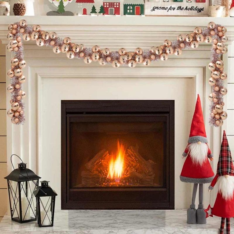 Casa si Gradina - Decoratiuni - Decoratiuni de sezon - Ghirlanda cu globuri de Craciun Rose Gold 186 cm Polistiren - Infinity.ro