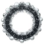 Casa si Gradina - Decoratiuni - Decoratiuni de sezon - Coronite cu globuri de Craciun 2 pcs Argintiu 33 x 33 x 7 cm - Infinity.ro