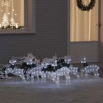 Casa si Gradina - Decoratiuni - Decoratiuni de sezon - Decoratiune cu reni, 6 pcs Alb 45 x 19 x 65 cm tesatura - Infinity.ro