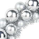 Casa si Gradina - Decoratiuni - Decoratiuni de sezon - Coronite cu globuri de Craciun 2 pcs Argintiu 33 x 33 x 7 cm - Infinity.ro