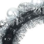 Casa si Gradina - Decoratiuni - Decoratiuni de sezon - Coronite cu globuri de Craciun 2 pcs Argintiu 33 x 33 x 7 cm - Infinity.ro
