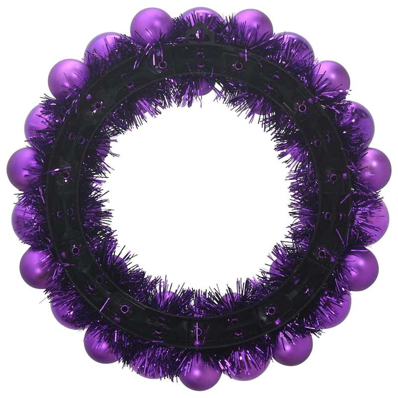 Casa si Gradina - Decoratiuni - Decoratiuni de sezon - Coronite cu globuri de Craciun 2 pcs Violet 33 x 33 x 7 cm - Infinity.ro