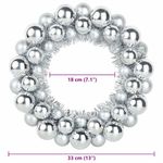 Casa si Gradina - Decoratiuni - Decoratiuni de sezon - Coronite cu globuri de Craciun 2 pcs Argintiu 33 x 33 x 7 cm - Infinity.ro