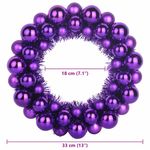Casa si Gradina - Decoratiuni - Decoratiuni de sezon - Coronite cu globuri de Craciun 2 pcs Violet 33 x 33 x 7 cm - Infinity.ro