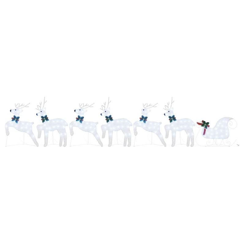 Casa si Gradina - Decoratiuni - Decoratiuni de sezon - Decoratiune cu reni, 7 pcs Argintiu tesatura - Infinity.ro