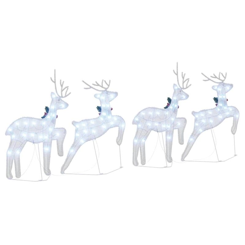 Casa si Gradina - Decoratiuni - Decoratiuni de sezon - Decoratiune cu reni, 4 pcs Argintiu 45 x 19 x 65 cm tesatura - Infinity.ro