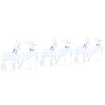 Casa si Gradina - Decoratiuni - Decoratiuni de sezon - Decoratiune cu reni, 6 pcs Alb 45 x 19 x 65 cm tesatura - Infinity.ro