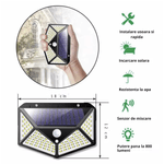 Casa si Gradina - Corpuri si surse de iluminat - Iluminat exterior - Lampi solare - Lampa solara de exterior N2L Store®, 236 LED-uri, senzor de miscare, 3 moduri de iluminare, IP65 - Infinity.ro