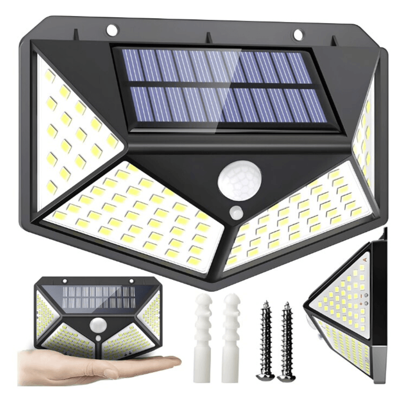 Casa si Gradina - Corpuri si surse de iluminat - Iluminat exterior - Lampi solare - Lampa solara de exterior N2L Store®, 236 LED-uri, senzor de miscare, 3 moduri de iluminare, IP65 - Infinity.ro