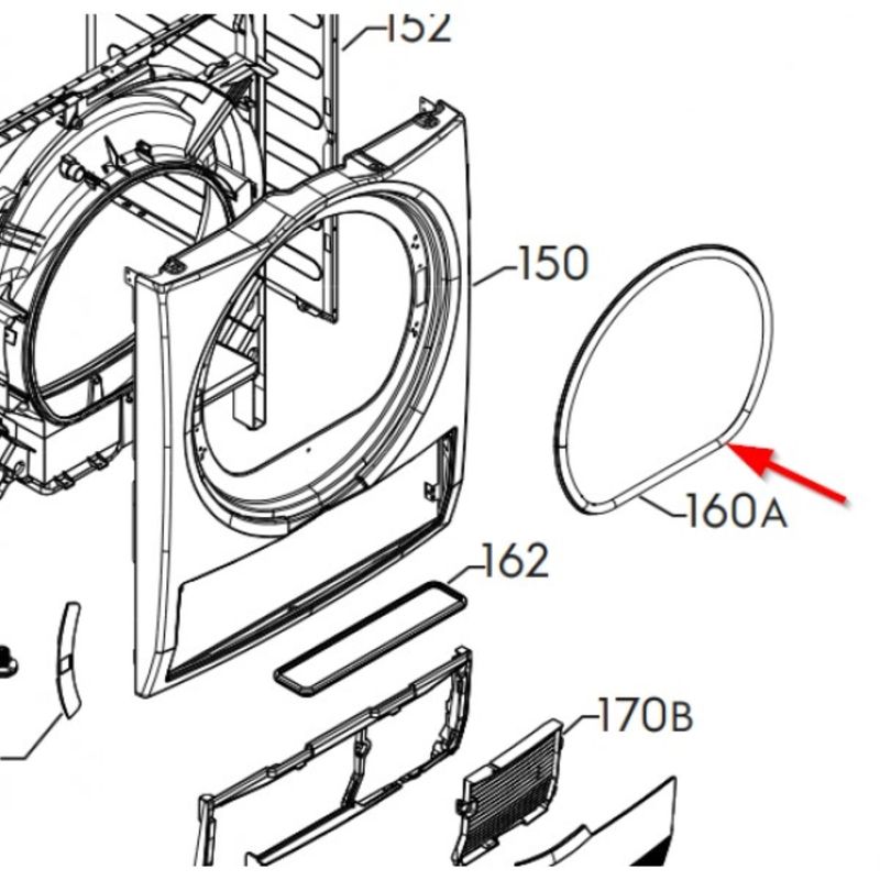 Electronice si Electrocasnice - Masini si uscatoare de rufe - Accesorii masini de spalat si uscatoare - Garnitura usa uscator rufe AEG, Electrolux 140066097019 originala - Infinity.ro